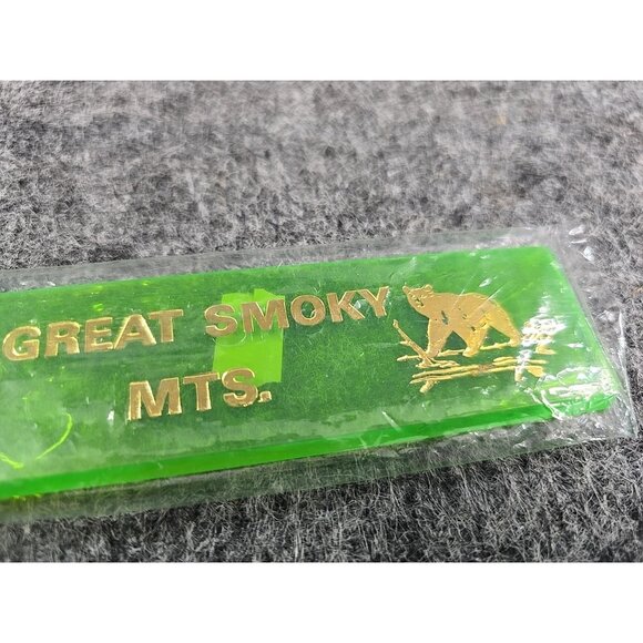 Keychain Great Smokey Mountains Long Green TN Bear Native American Vintage - Picture 3 of 5